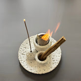 Concrete smudge bowl for incense, sage, or Palo Santo, fits modern and minimalist home decor style