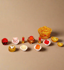 Chinese Feng Shui Blessing Statues|Mini Altar Decor with Crystal Tree - Auratract