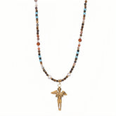 Angel & Sea Turtle Gemstone Necklace | Ocean Vibes & Spiritual Protection Jewelry - Auratract