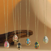 Enamel Egg Pendant Necklace|Easter Egg-Inspired Symbol of Love & Luck - Auratract