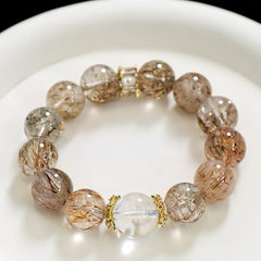 Black Golden Super Seven Bracelet|Energy Amplifier & Spiritual Clarity - Auratract