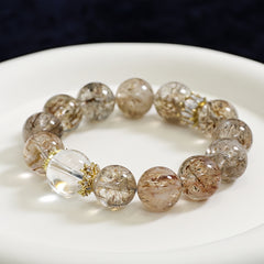 Black Golden Super Seven Bracelet|Energy Amplifier & Spiritual Clarity - Auratract