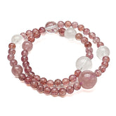 Strawberry Quartz and Clear Quartz bracelet for love, clarity, and energy healing
