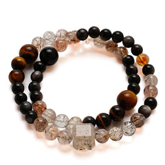 Spiritual gemstone bracelet for courage, grounding, and abundance