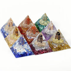 Motivation & Positive Energy Orgonite Pyramid | Red Agate & Citrine