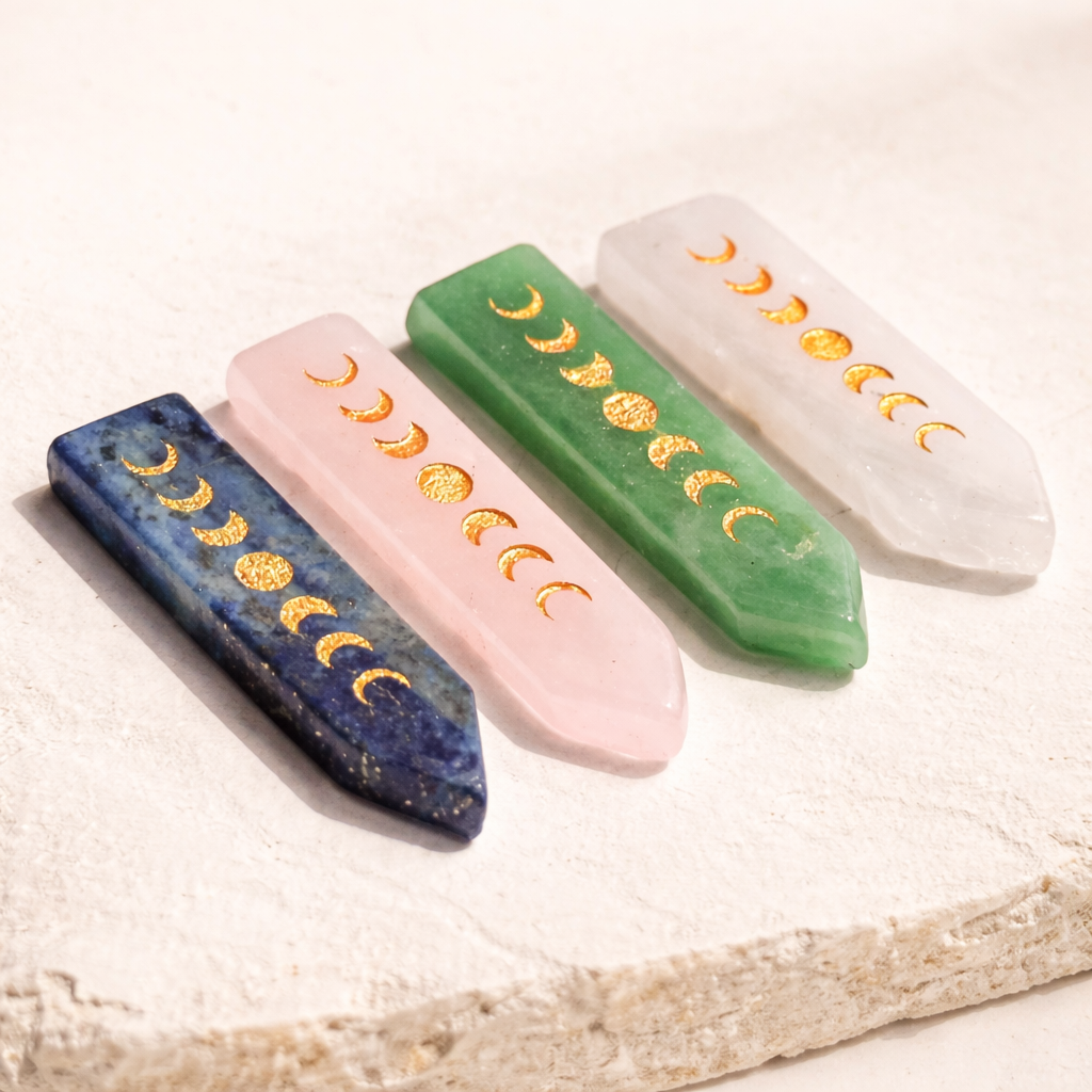 Moon Phase Crystal Wand｜For Emotional Balance & New Beginnings - Auratract