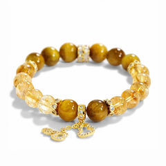 Tiger Eye & Golden Rutilated Quartz Bracelet｜For Confidence & Prosperity - Auratract