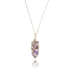''Violet Flame'' Amethyst Necklace｜Handmade Jewelry for Healing & Calm - Auratract