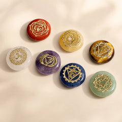 7 Chakra Crystal Set | Natural Palm Stones for Meditation & Mindfulness