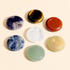 7 Chakra Crystal Set | Natural Palm Stones for Meditation & Mindfulness