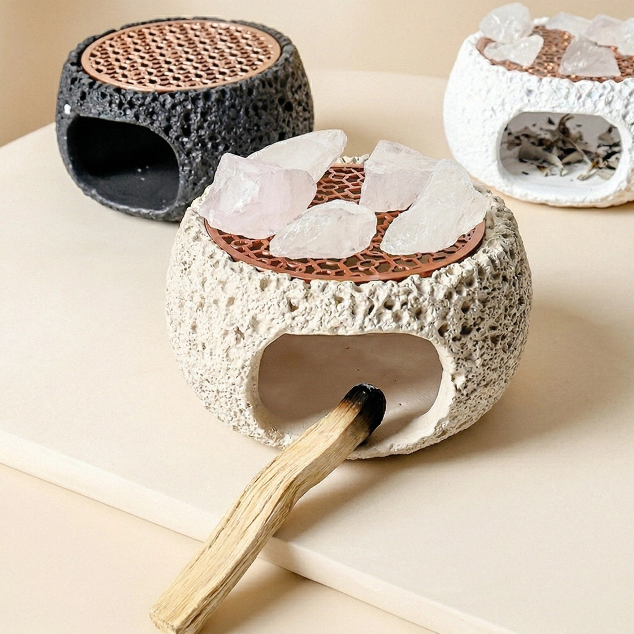 nordic smudge holder for burning sage loose herbs and palo santo at home