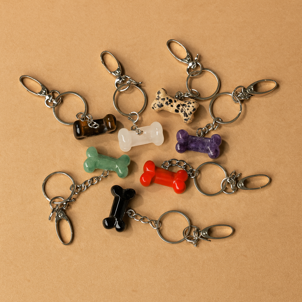 Crystal pet bone charm made from natural stone