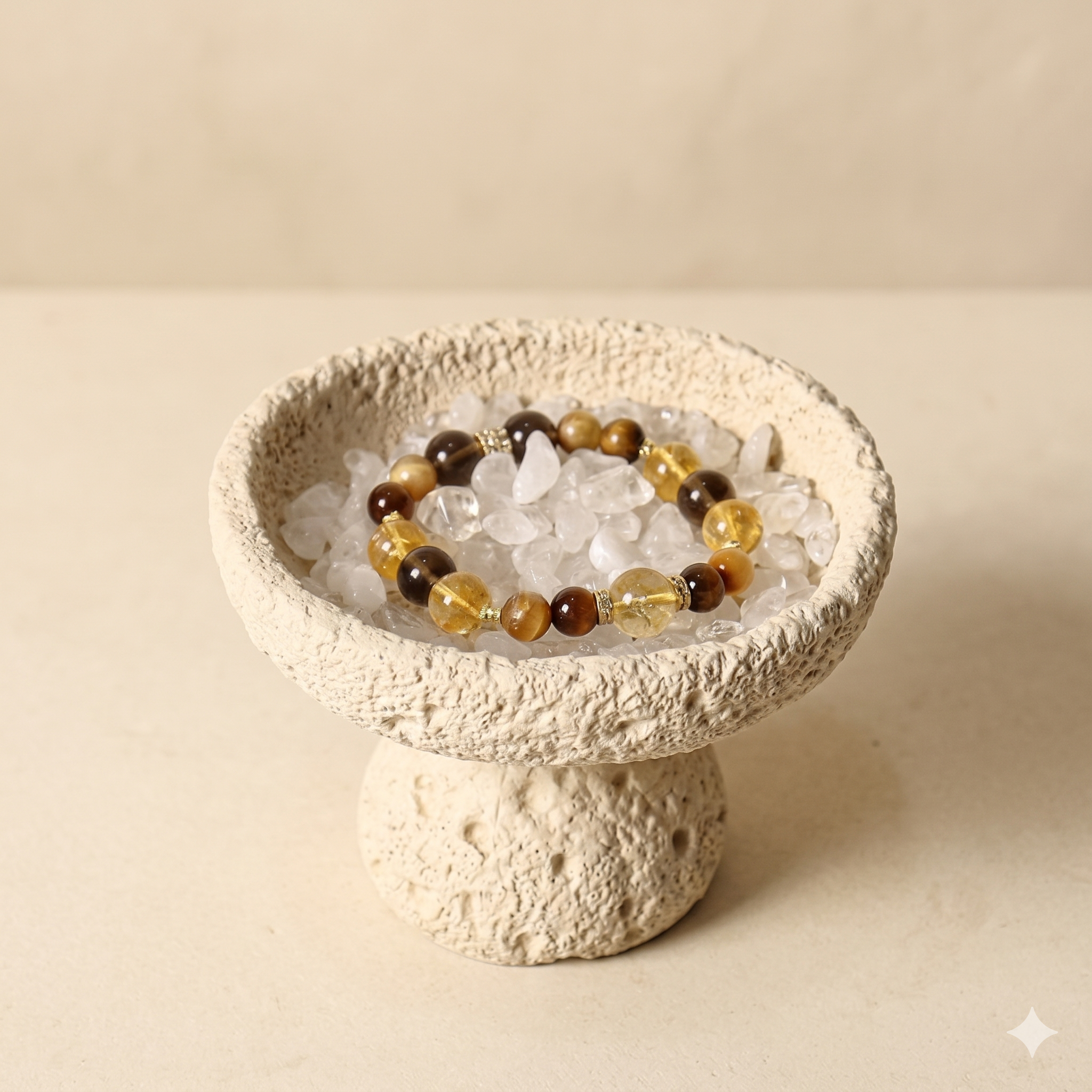 nordic crystal cleansing bowl filled with cleansing stones for resetting crystal jewelry