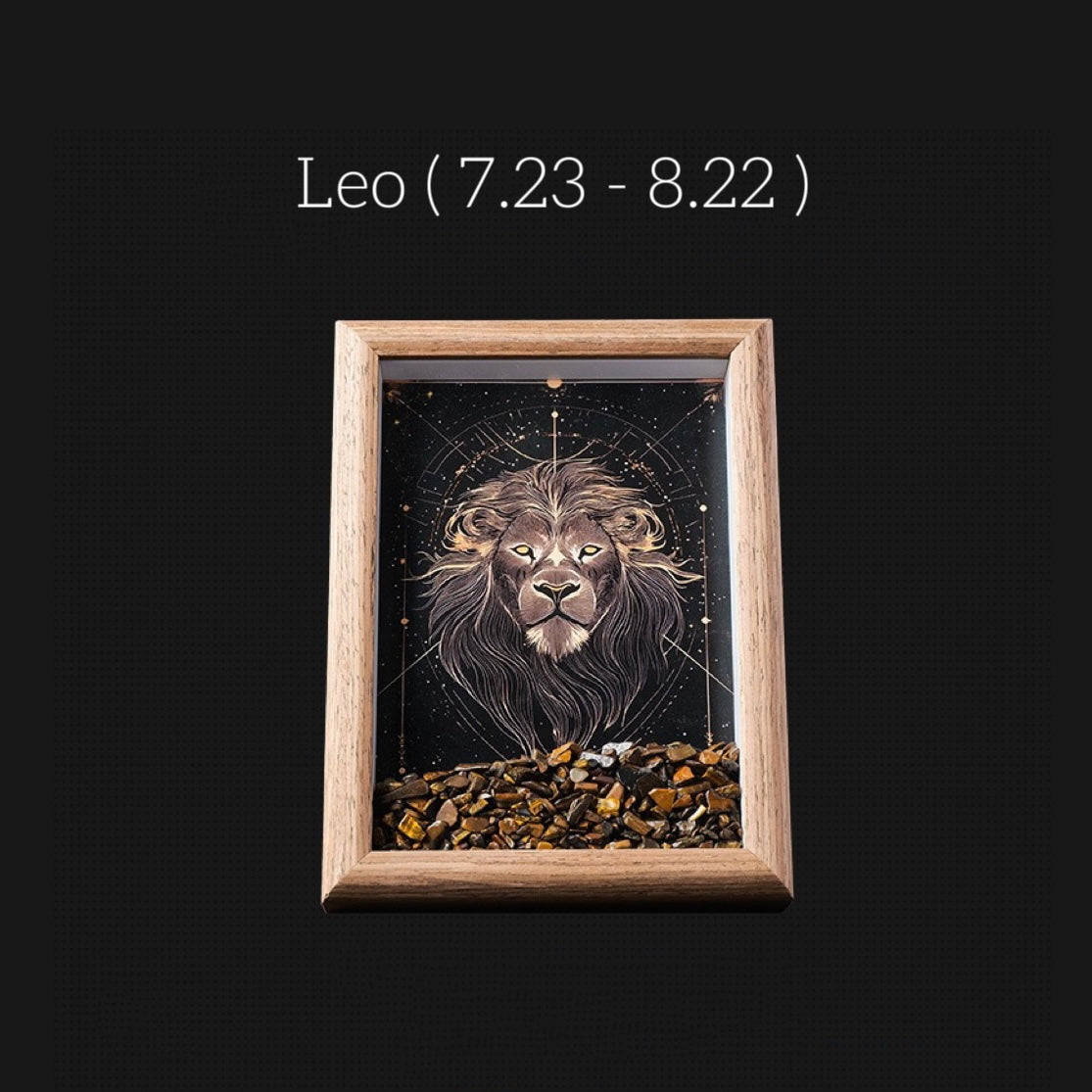 Zodiac Crystal Wall Art – Handmade Horoscope Stone Frame (12 Signs) - Auratract