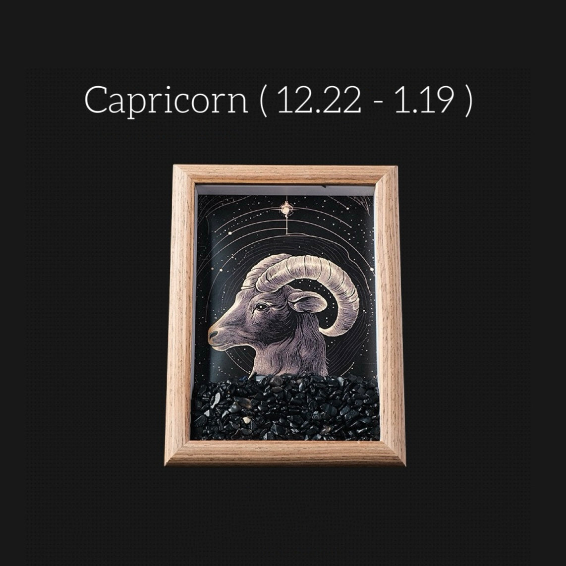 Zodiac Crystal Wall Art – Handmade Horoscope Stone Frame (12 Signs) - Auratract