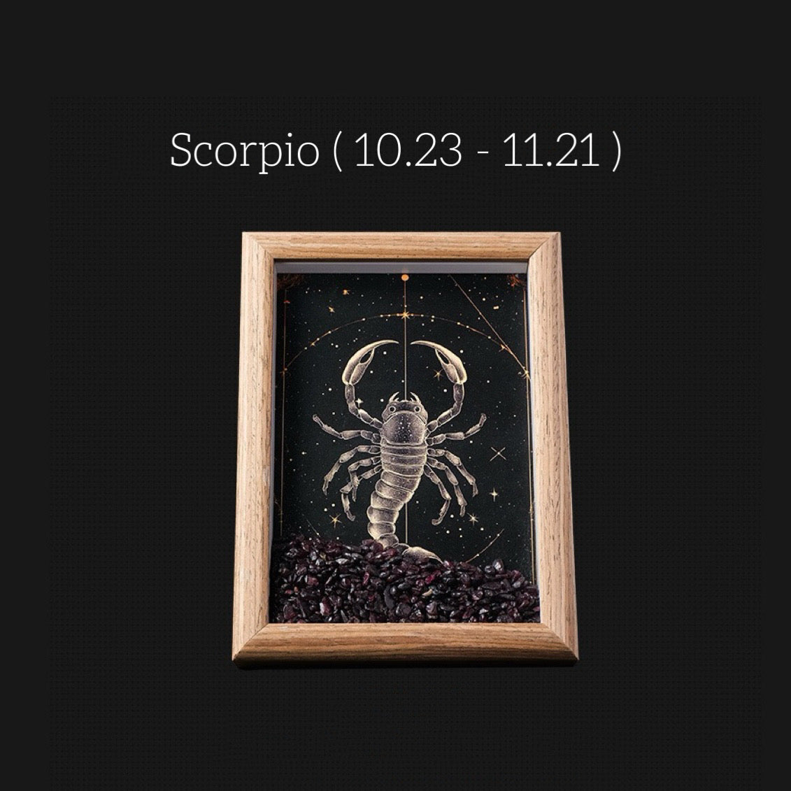 Zodiac Crystal Wall Art – Handmade Horoscope Stone Frame (12 Signs) - Auratract