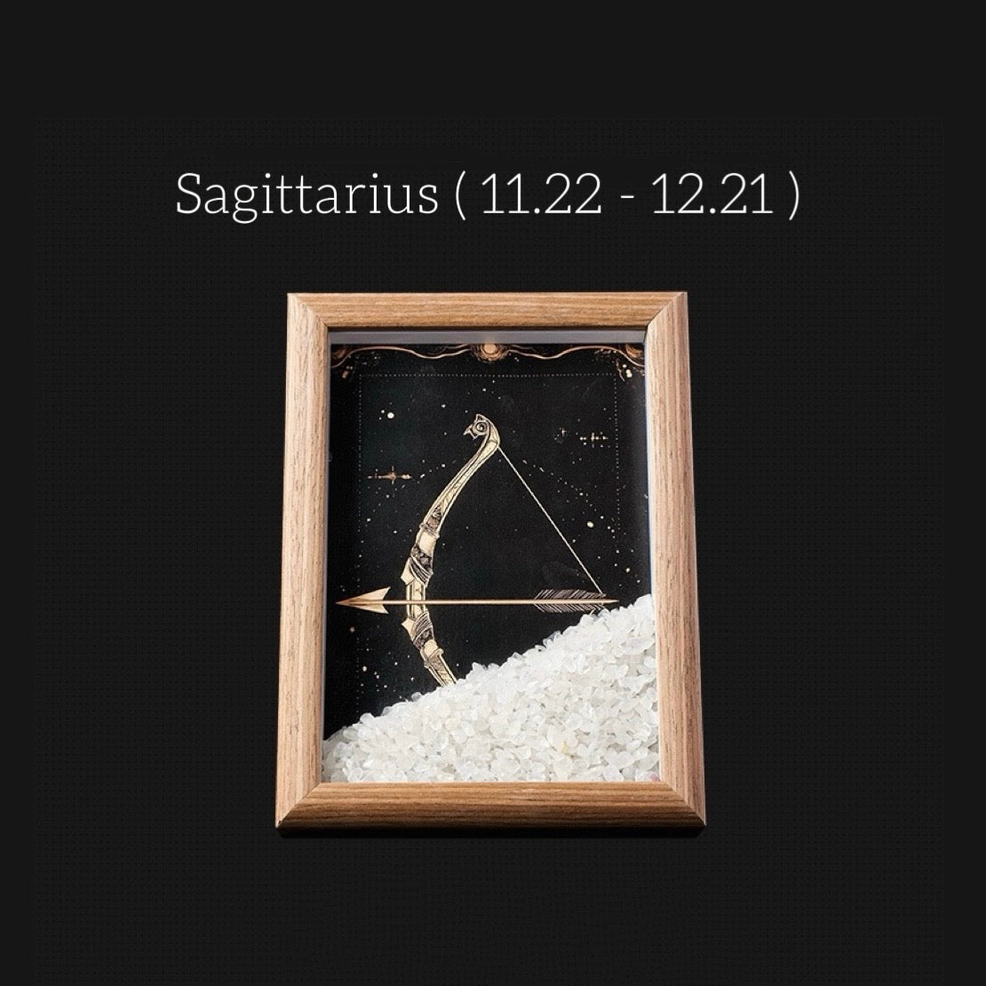 Zodiac Crystal Wall Art – Handmade Horoscope Stone Frame (12 Signs) - Auratract
