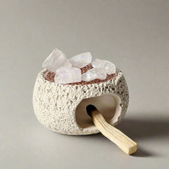 Nordic Crystal Cleansing Burner｜Sage & Palo Santo Smudge Holder - Auratract