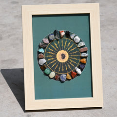 Runestone Crystal Wheel Display Frame｜Sacred Decor for Meditation & Energy Healing - Auratract