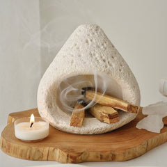 Handcrafted ceramic smudge burner for Palo Santo, sage, incense and crystal cleansing rituals.