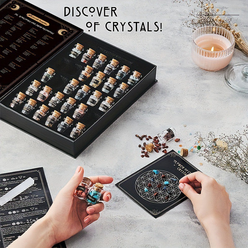 crystal grid and selenite stick used for cleansing and charging