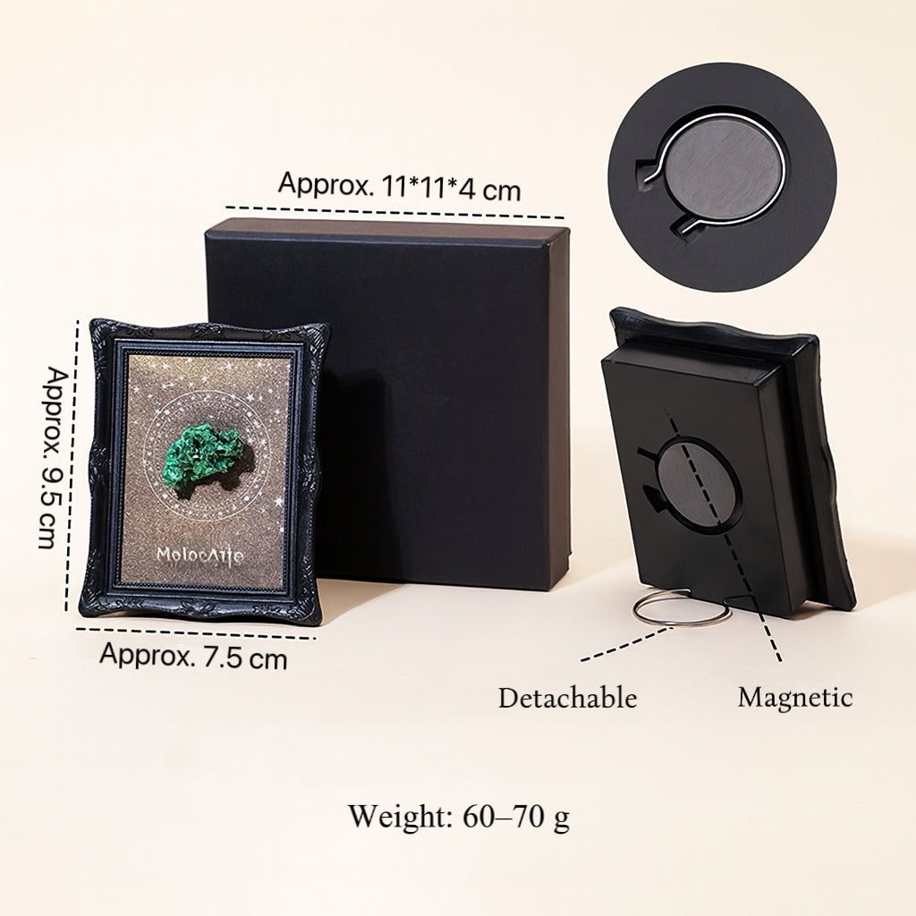 Vintage-style desk crystal display with raised stone