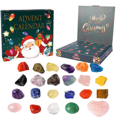 crystal advent calendar with 24 natural gemstones