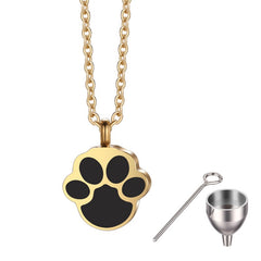 pet memorial necklace with ashes compartment and filling tools