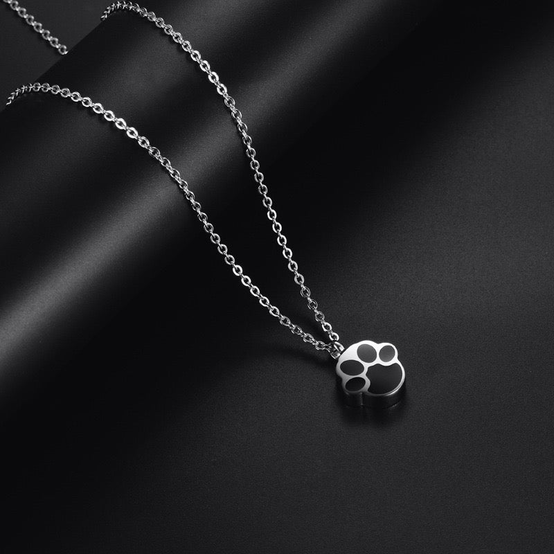 pet remembrance jewelry with paw print charm