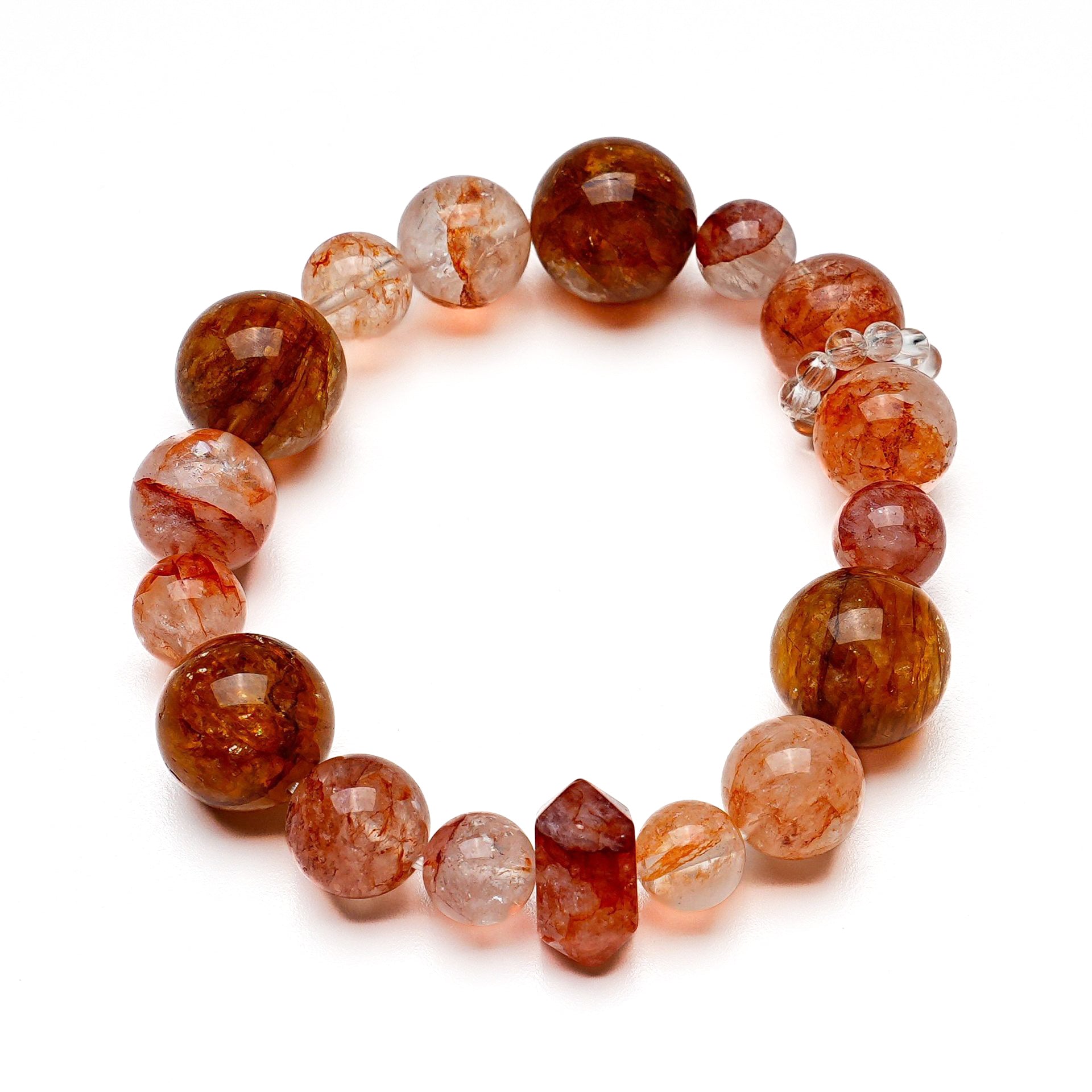 Gemstone bracelet with Red Rutilated Quartz for love, vitality, and abundance