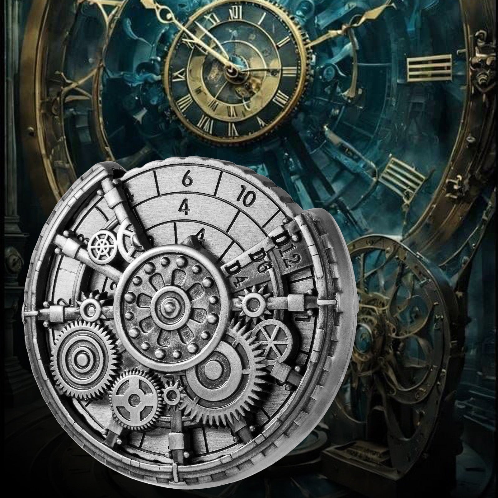 7-in-1 metal meditation wheel fidget spinner in antique brass finish
