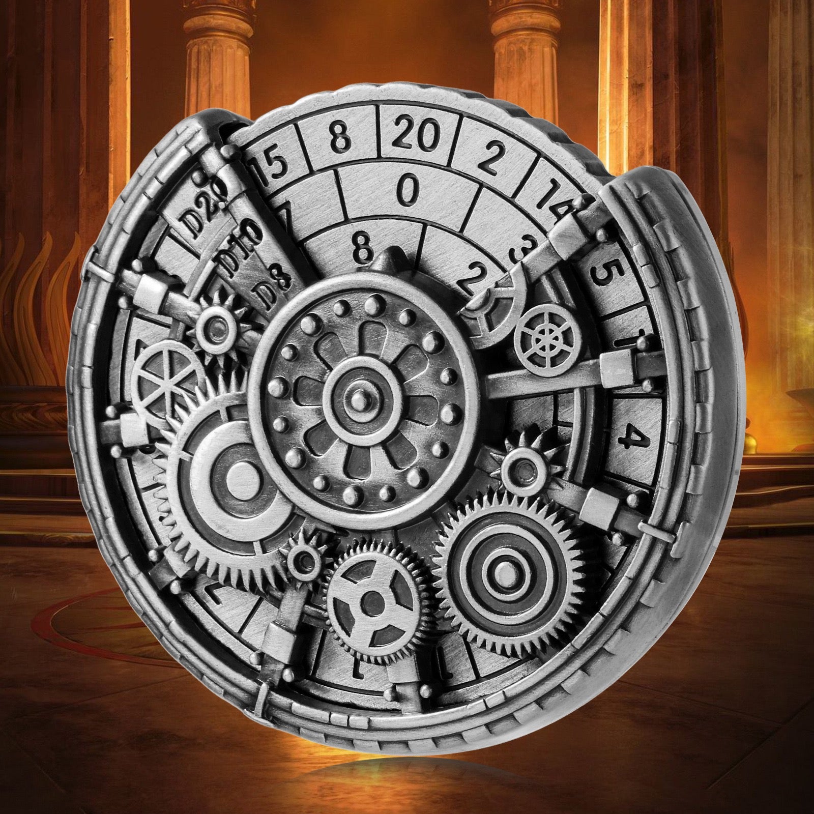 7-in-1 metal meditation wheel fidget spinner in antique brass finish
