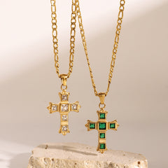 zircon cross necklace symbolizing protection and inner strength