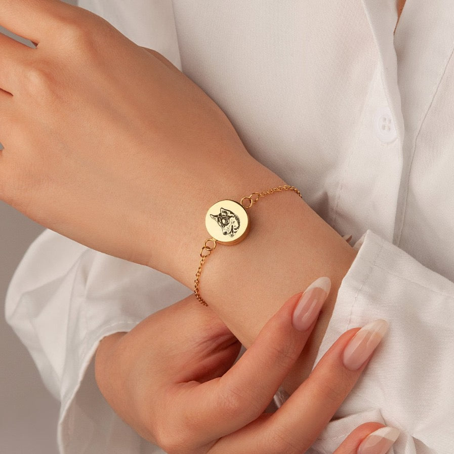 dog memorial bracelet gold stainless steel