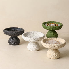 nordic crystal cleansing bowl collection in four textured cement colors for spiritual home decor