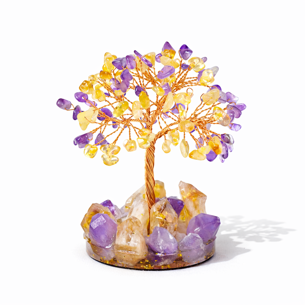 Feng Shui Money Tree｜Amethyst & Citrine Crystal Tree for Wealth & Harmony - Auratract