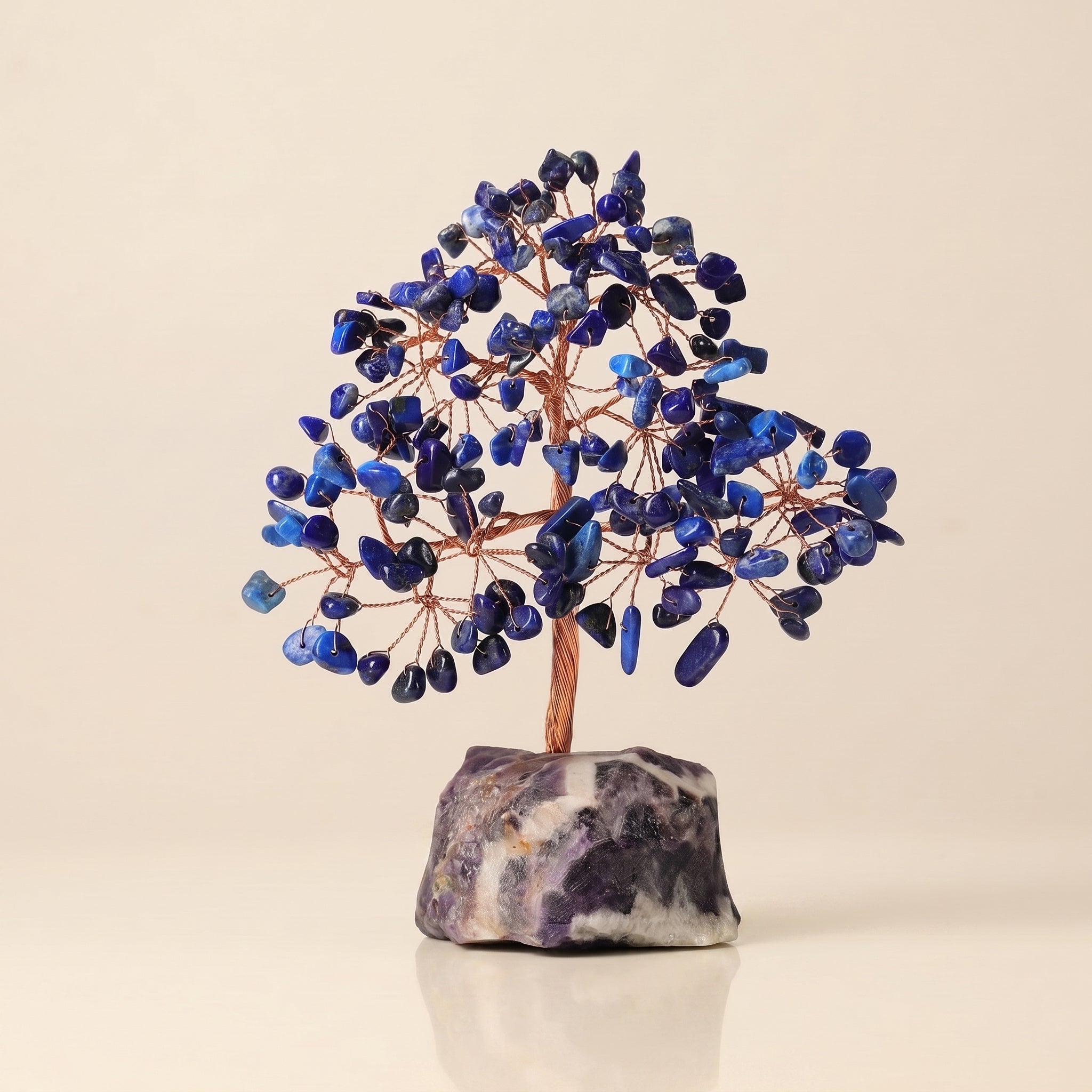 lapis lazuli feng shui crystal tree with natural amethyst base