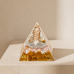 Love at First Sight Orgonite Pyramid｜Rose Quartz, Clear Quartz & Citrine - Auratract