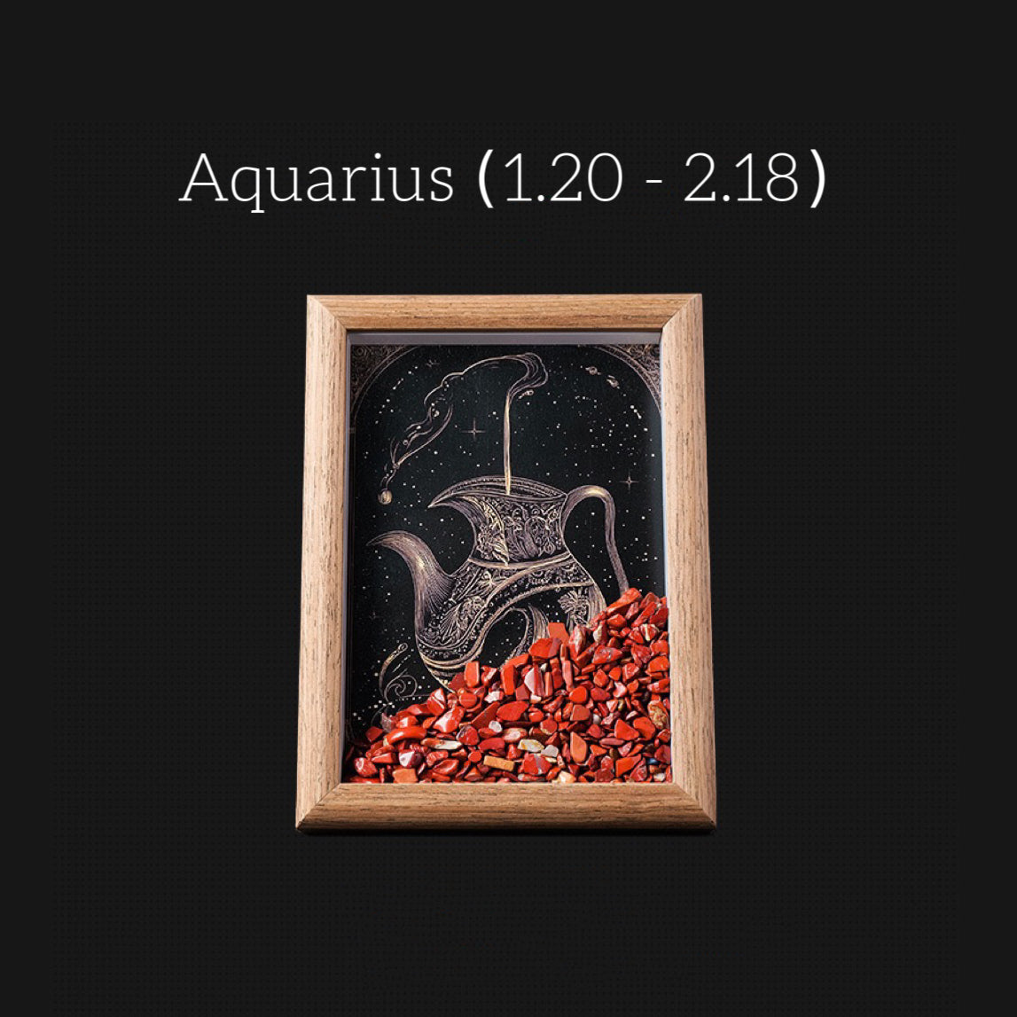 Zodiac Crystal Wall Art – Handmade Horoscope Stone Frame (12 Signs) - Auratract