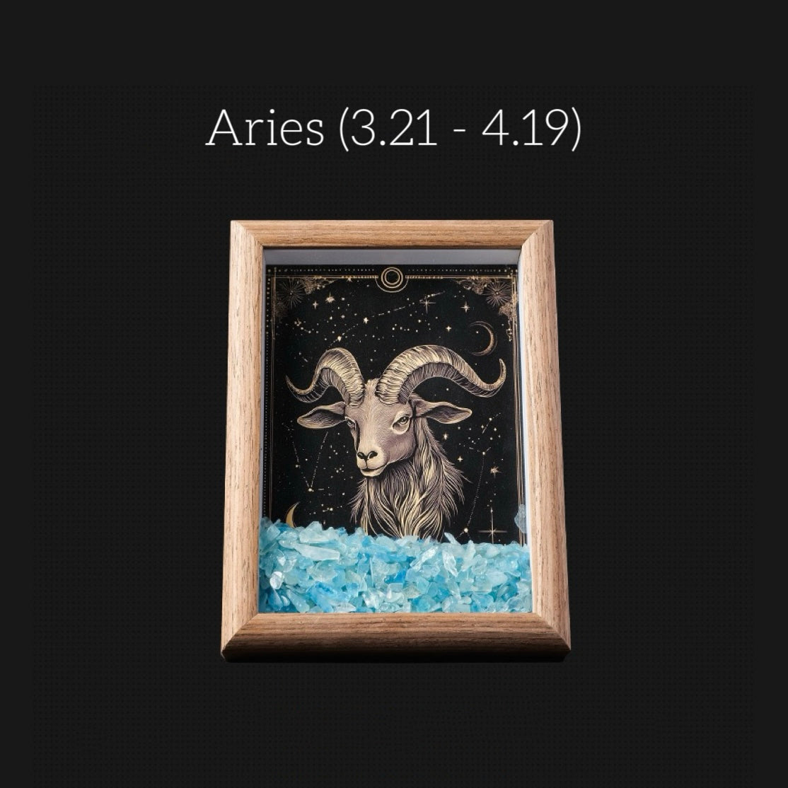 Zodiac Crystal Wall Art – Handmade Horoscope Stone Frame (12 Signs) - Auratract