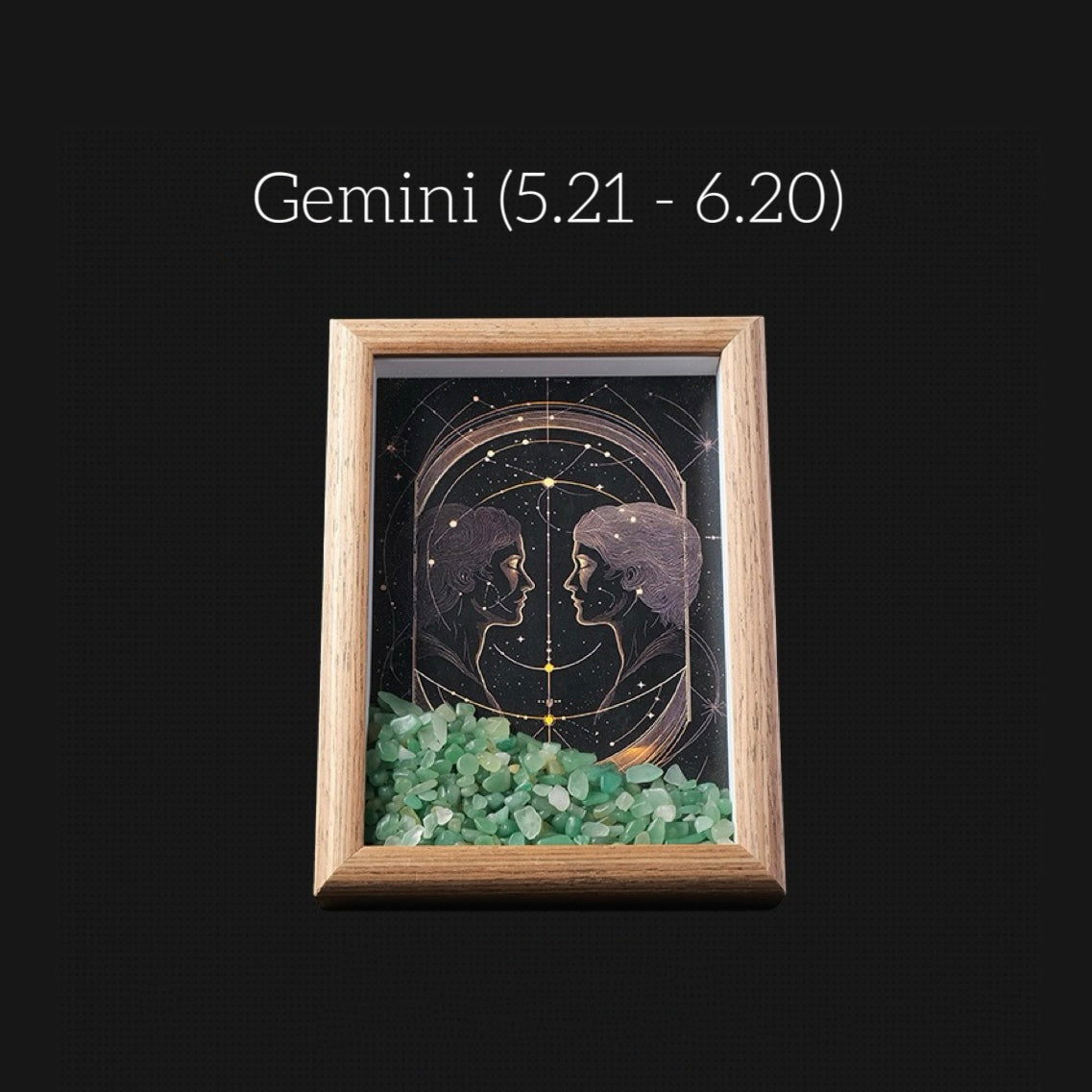 Zodiac Crystal Wall Art – Handmade Horoscope Stone Frame (12 Signs) - Auratract