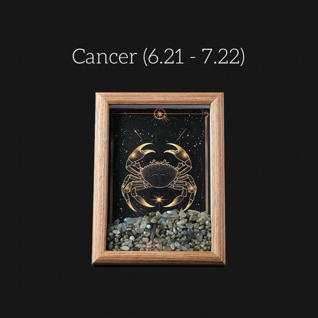 Zodiac Crystal Wall Art – Handmade Horoscope Stone Frame (12 Signs) - Auratract