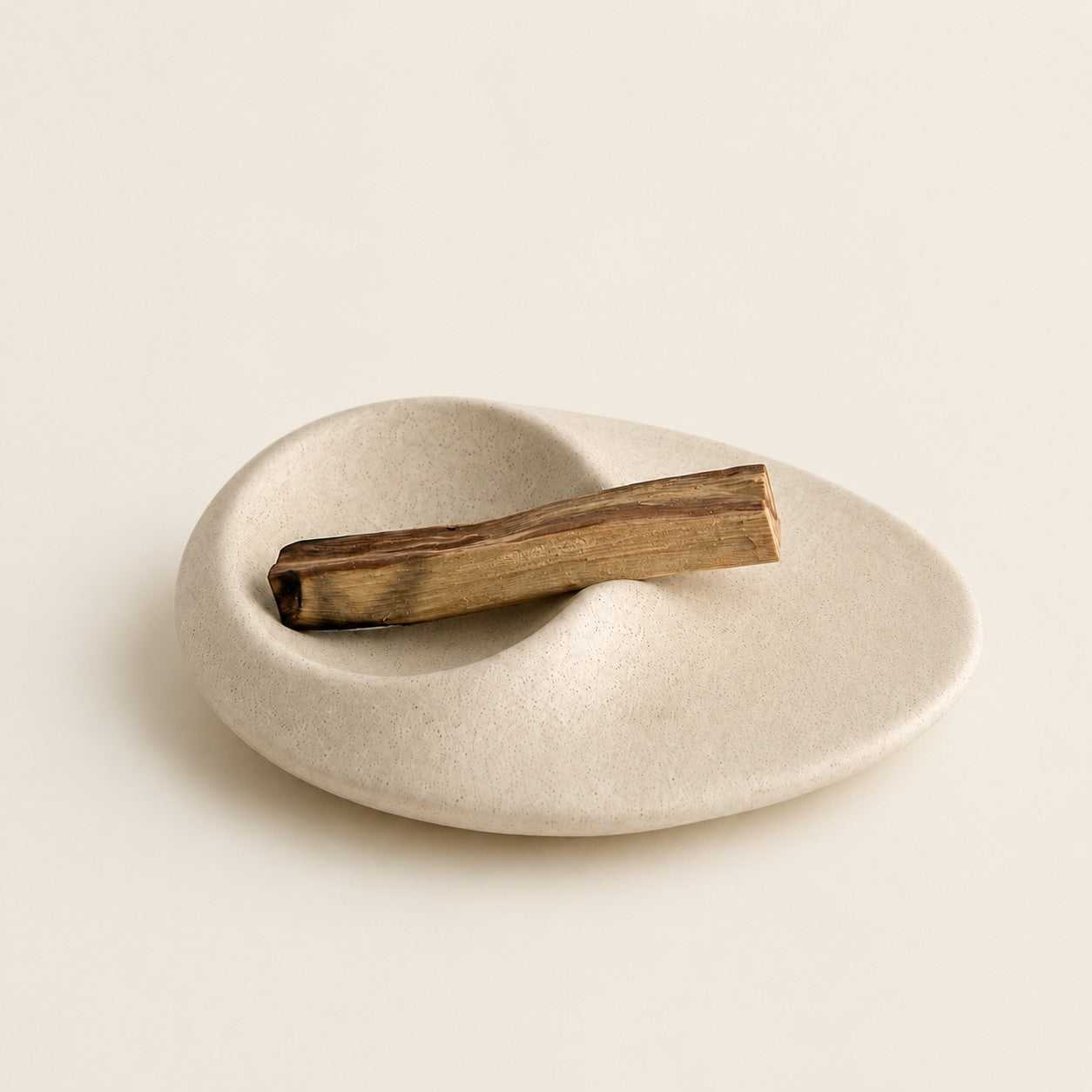 Ceramic Palo Santo and Sage Holder with Palo Santo for energy cleansing, incense burning, and peaceful spiritual rituals.