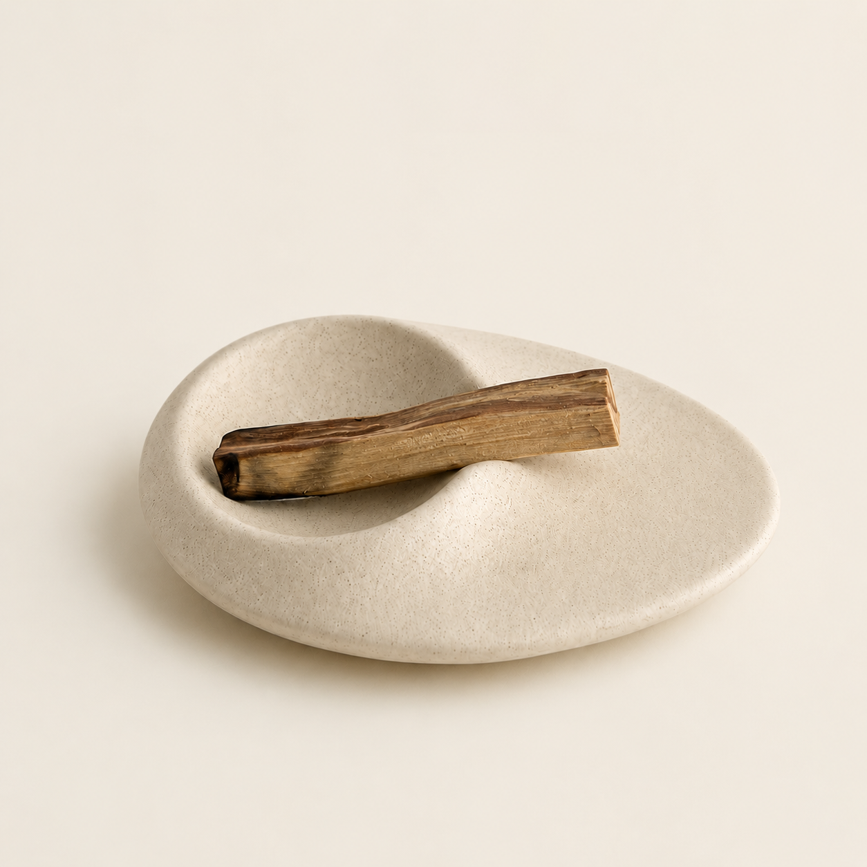 Ceramic Palo Santo and Sage Holder with Palo Santo for energy cleansing, incense burning, and peaceful spiritual rituals.