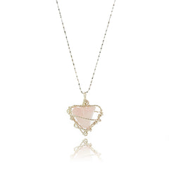 ''Heartsigh'' Rose Quartz Necklace｜Handmade Jewelry For Love & Self-Healing - Auratract