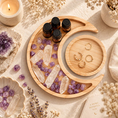 Moon and Sun ritual tray for crystals and mindful home decor