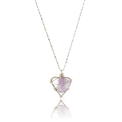 ‘’ Celestial Heart ‘’ Amethyst Necklace｜Handmade Jewelry for Intuition & Calm - Auratract