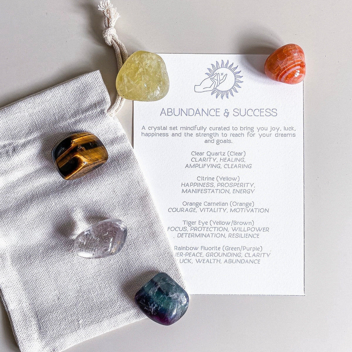 Crystal Healing Sets for Love, Calm, Abundance & Chakra Balance - Auratract