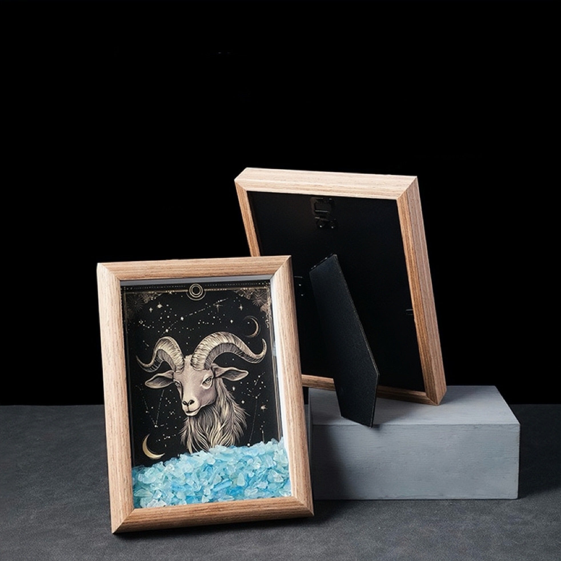 Zodiac Crystal Wall Art – Handmade Horoscope Stone Frame (12 Signs) - Auratract