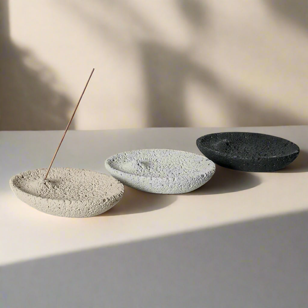 Minimalist Cement Incense Holder, Smudge Stick Burner Plate